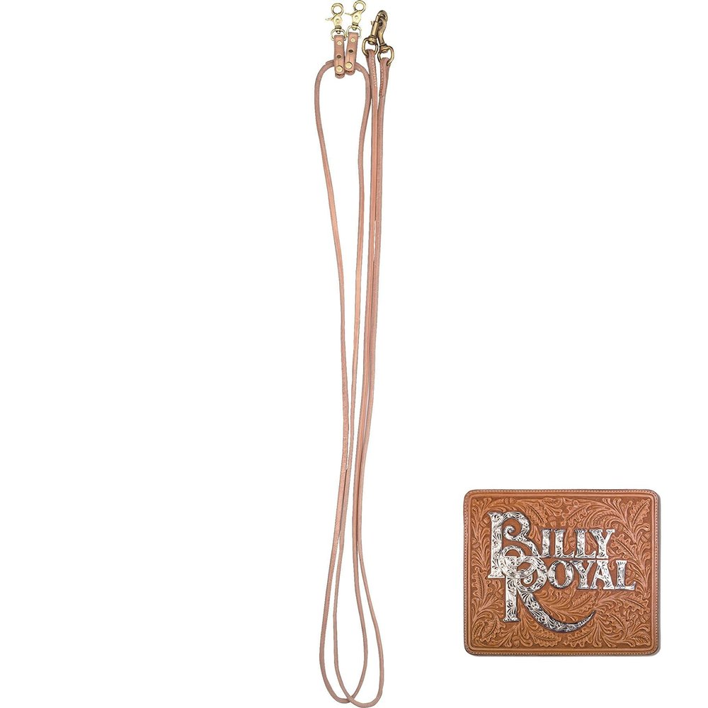 Billy Royal Harness Leather Pulley Draw Reins | 15 Long x 5/8 Wide | Unique One-Piece Design | Will Not Bind or Pinch | Great for Training | Heavy Duty Solid Brass Snaps | Light Oil Color