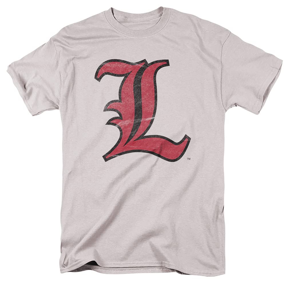 University of Louisville Official Distressed Primary Unisex Adult T-Shirt, Silver, Large