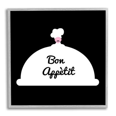 Stupell Industries Bon Appetit Phrase Mustache Chef Modern Design