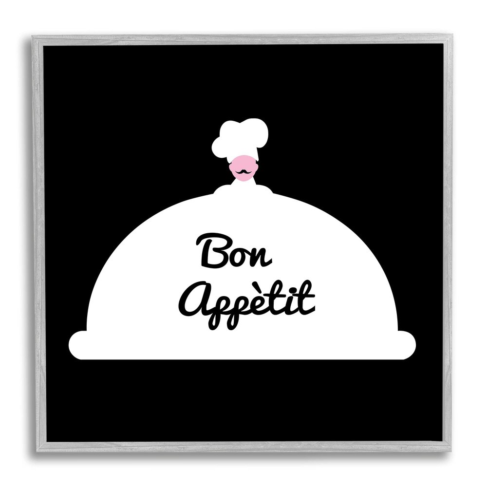 Stupell Industries Bon Appetit Phrase Mustache Chef Modern Design