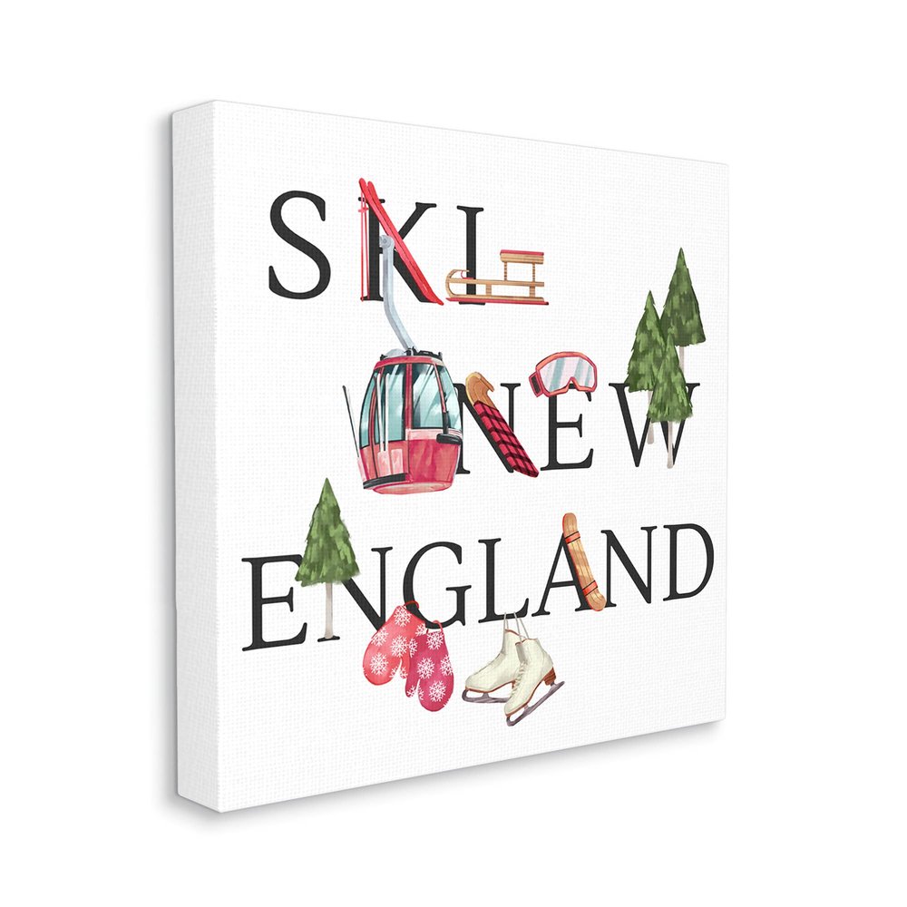 Stupell Industries New England Ski Winter Seasonal Mountain Sports