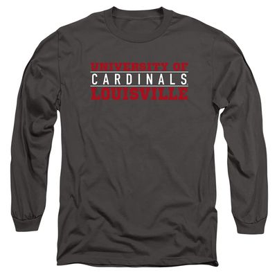 University of Louisville Official Between The Lines Unisex Adult Long-Sleeve T Shirt,Charcoal, Small