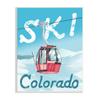 Stupell Industries Ski Colorado Winter Mountain Trolly Snowy Hill view 1