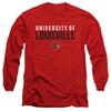 University of Louisville Official Stacked Unisex Adult Long-Sleeve T Shirt,Red, 3X-Large view 1