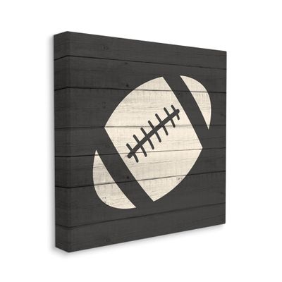 Stupell Industries Football Shape Sports Planked Country Pattern