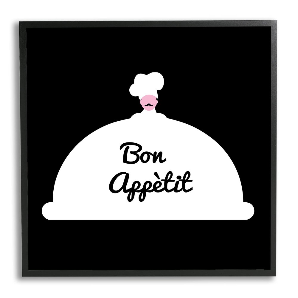 Stupell Industries Bon Appetit Phrase Mustache Chef Modern Design