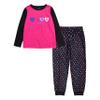 Hurley Girls' Pajama Set, Black/Pink Hearts, 12 view 1
