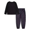 Hurley Girls' Pajama Set, Black/Pink Hearts, 12 view 2