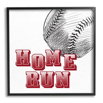 Home Run Baseball Sports Ball Red Varsity Typography