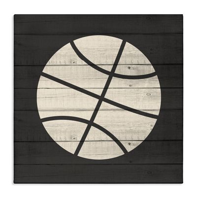 Stupell Industries Basketball Shape Rustic Sports Country Pattern