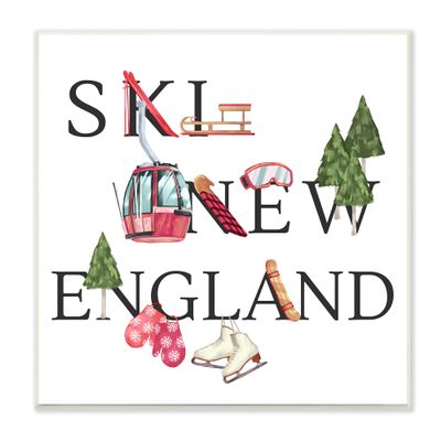 Stupell Industries New England Ski Winter Seasonal Mountain Sports