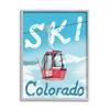Stupell Industries Ski Colorado Winter Mountain Trolly Snowy Hill view 1