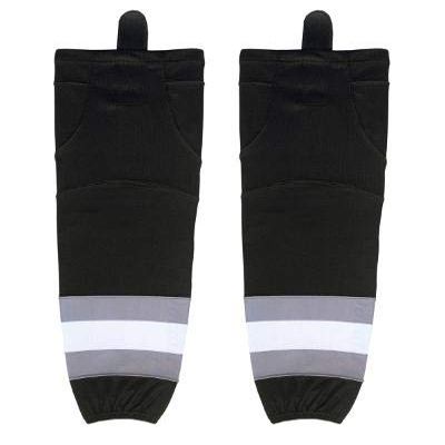 TW ICE HOCKEY SOCKS YOUTH TO ADULT SIZE 20 TO 30 INCH. (Black/Grey, 20)