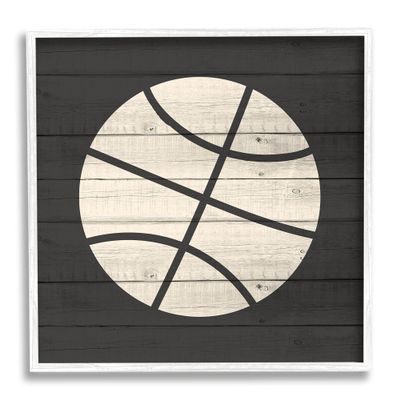 Stupell Industries Basketball Shape Rustic Sports Country Pattern