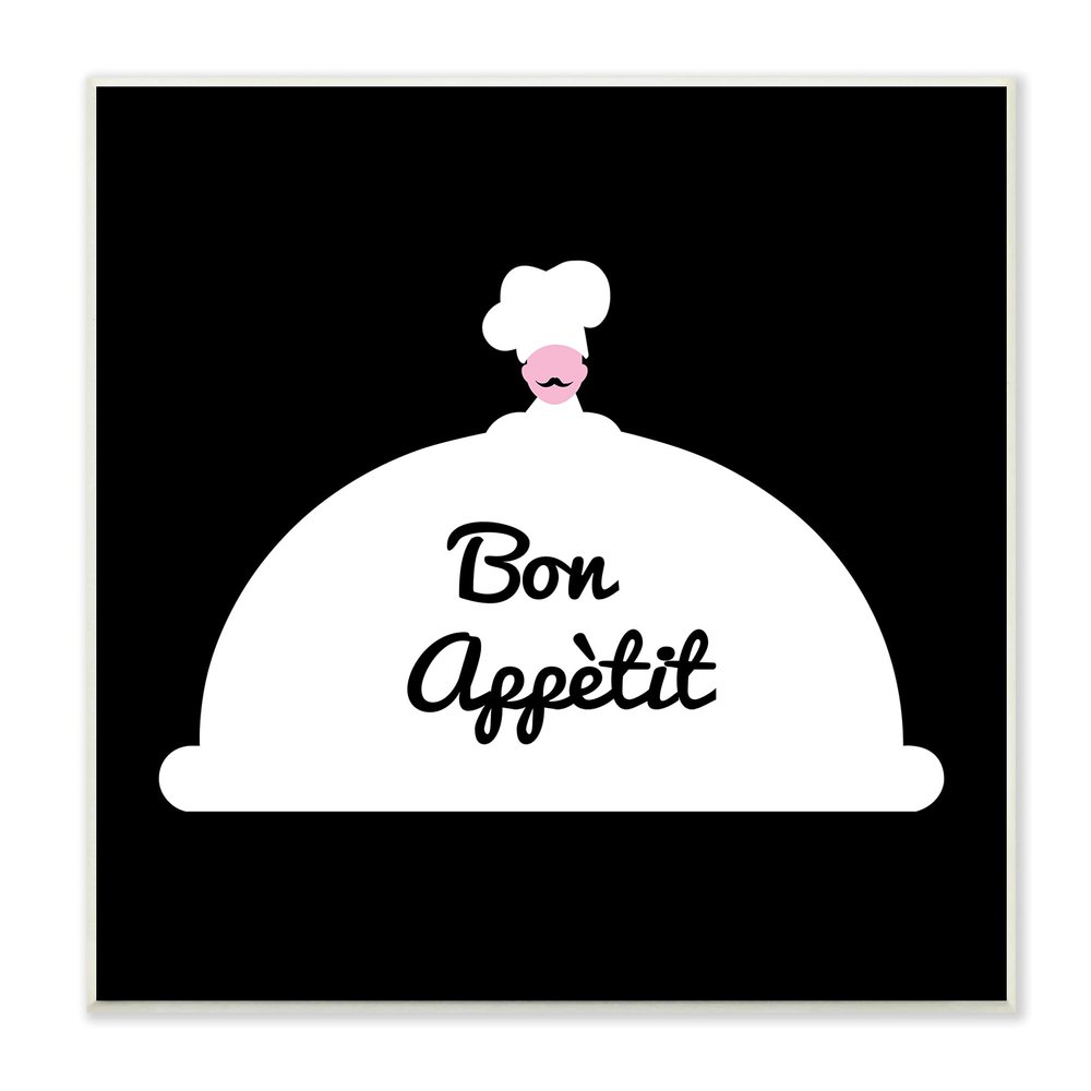 Stupell Industries Bon Appetit Phrase Mustache Chef Modern Design
