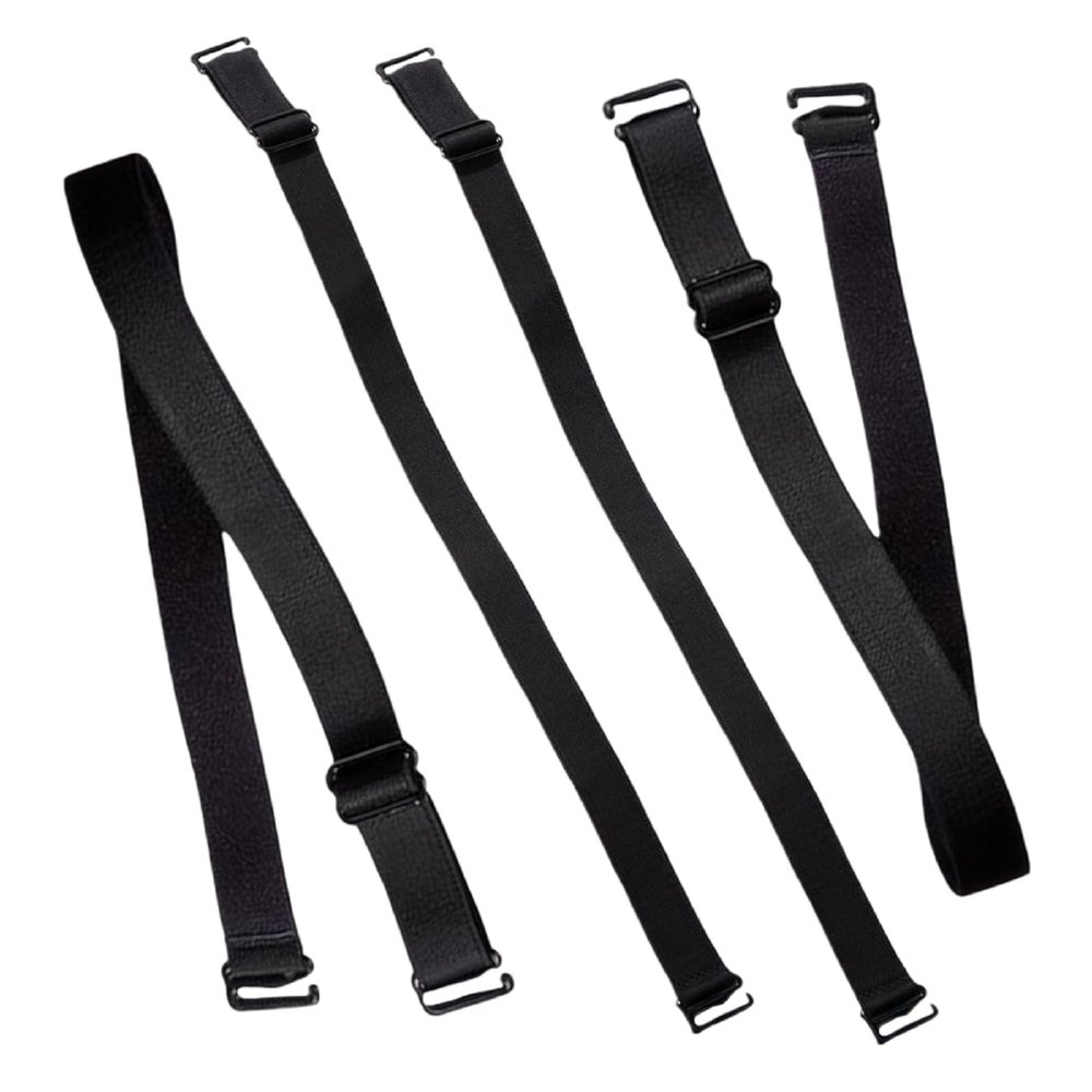 2 Pairs Black Removable Adjustable Replacement Bra Straps Bra Shoulder Strap Replacement Elastic(1.5cm/0.59inch in Width)