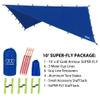Gold Armour Rainfly Tarp Hammock, Premium 14.7ft/12ft/10ft/8ft Rain Fly Cover, Waterproof Ultralight Camping Shelter Canopy, Survival Equipment Gear Camping Tent Accessories (Blue 10ft x 8ft) view 2