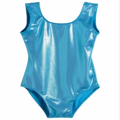 Domusgo Gymnastics Leotards for Girls 7-8 Years Old Blue Sparkly One Piece Tumbling Outfits