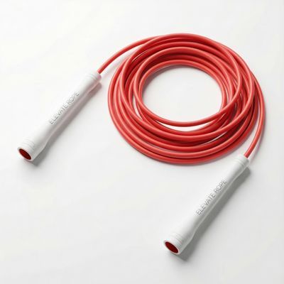 Elevate Rope Professional Speed Rope - 3m Adjustable Skipping rope, 5mm PVC with Nylon Core for Cardio, Double Unders & Crossfit - Durable Jump Rope Used for Indoor/Outdoor Training. (Red)