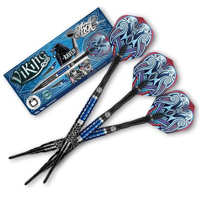 Shot! Viking Raven Soft Tip Darts Set | 90% Tungsten Barrels | Center Balanced | Dual Grip for Control & Precision | Handcrafted Professional Dart Set | for All Skill Levels | Made in New Zealand