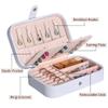 Hatori Travel Jewelry Box, PU Leather Small Jewelry Organizer for Women Girls, Portable Mini Travel Case Display Storage Holder Boxes for Stud Earrings, Rings, Necklaces, Bracelets (White Beige) view 3