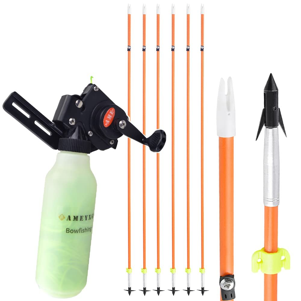 ZSHJGJR Archery Bowfishing Reel Spincast Reel Bowfishing Tool with 40m Fishing Rope Fishing Arrows Kit for Compound Recurve Bow Fishing Hunting Accessory