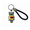Flag Key Chain Zimbabwe Souvenir Gift Key Ring Owl Pendant Keychain For Men Women view 1