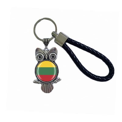 Flag Key Chain Lithuania Souvenir Gift Key Ring Owl Pendant Keychain For Men Women