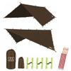 Gold Armour Rainfly Tarp Hammock, Premium 14.7ft/12ft/10ft/8ft Rain Fly Cover, Waterproof Ultralight Camping Shelter Canopy, Survival Equipment Gear Camping Tent Accessories (Brown 14.7ft x 12ft) view 1