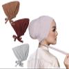 3 Pieces Adjustable Muslim Inner Under Hijab Cap with Ties Back Islamic Under Scarf Bonnet Caps Chemo Cap (Coffee) view 1