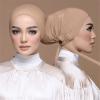 3 Pieces Adjustable Muslim Inner Under Hijab Cap with Ties Back Islamic Under Scarf Bonnet Caps Chemo Cap (Coffee) view 4
