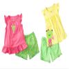 Babygp Frog Little Girls Shorts 2 Piece Pajama 100%(Pink-Yellow-4 Pieces,6 Years) view 1