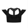 Hansber Kids Girls Sleeveless V Neck Dance Crop Top Ruffle Sleeve T-Shirt Blouse Gym Yoga Sport Bras Activewear Ruffled_A 14 view 1