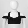 Hansber Kids Girls Sleeveless V Neck Dance Crop Top Ruffle Sleeve T-Shirt Blouse Gym Yoga Sport Bras Activewear Ruffled_A 14 view 3