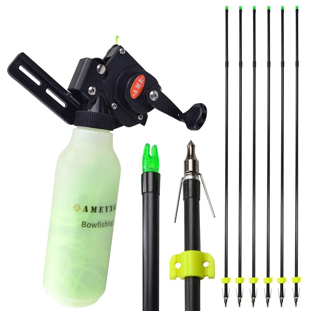 ZSHJGJR Archery Bowfishing Reel Spincast Reel Bowfishing Tool with 40m Fishing Rope Fishing Arrows Kit for Compound Recurve Bow Fishing Hunting Accessory