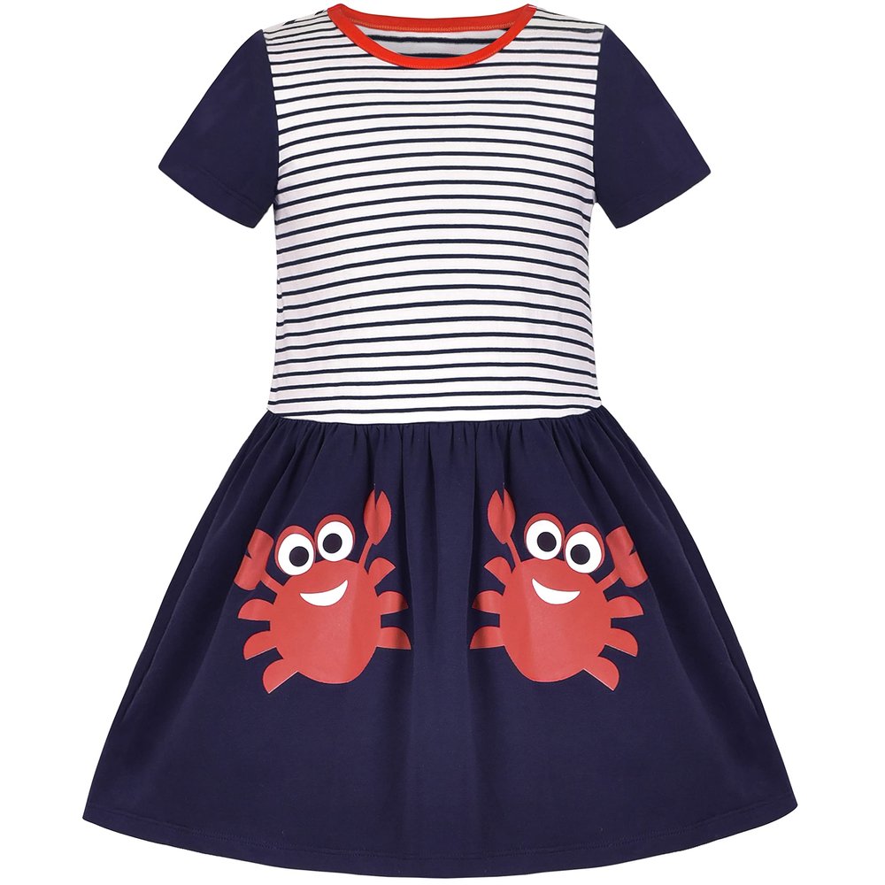Girls Dress Tee Top Jump Skirt Crab Everyday Kids Clothes Short Sleeve Size 3