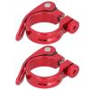 2 pcs Seatpost Clamp 35 mm Bike Seat Tube Clamp Quick Release Bicycle Saddle Clamp Aluminum Alloy Mountain Bike Accessories(Red) view 1