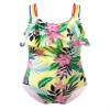 Yartina Kids Girls 2 Pcs Tankini Sets Swimwear Floral Printed Tanks Leotard Bodysuit Quick Dry Bathing Suit Yellow 6 Years view 1