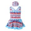 Yartina Kids Girls 2-Piece Active Swimwear Bohemia Printed Strappy Skirts Tankini Sets Bathing Suit Blue 5-6 Years view 1