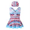 Yartina Kids Girls 2-Piece Active Swimwear Bohemia Printed Strappy Skirts Tankini Sets Bathing Suit Blue 5-6 Years view 2