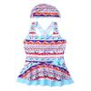 Yartina Kids Girls 2-Piece Active Swimwear Bohemia Printed Strappy Skirts Tankini Sets Bathing Suit Blue 5-6 Years view 3