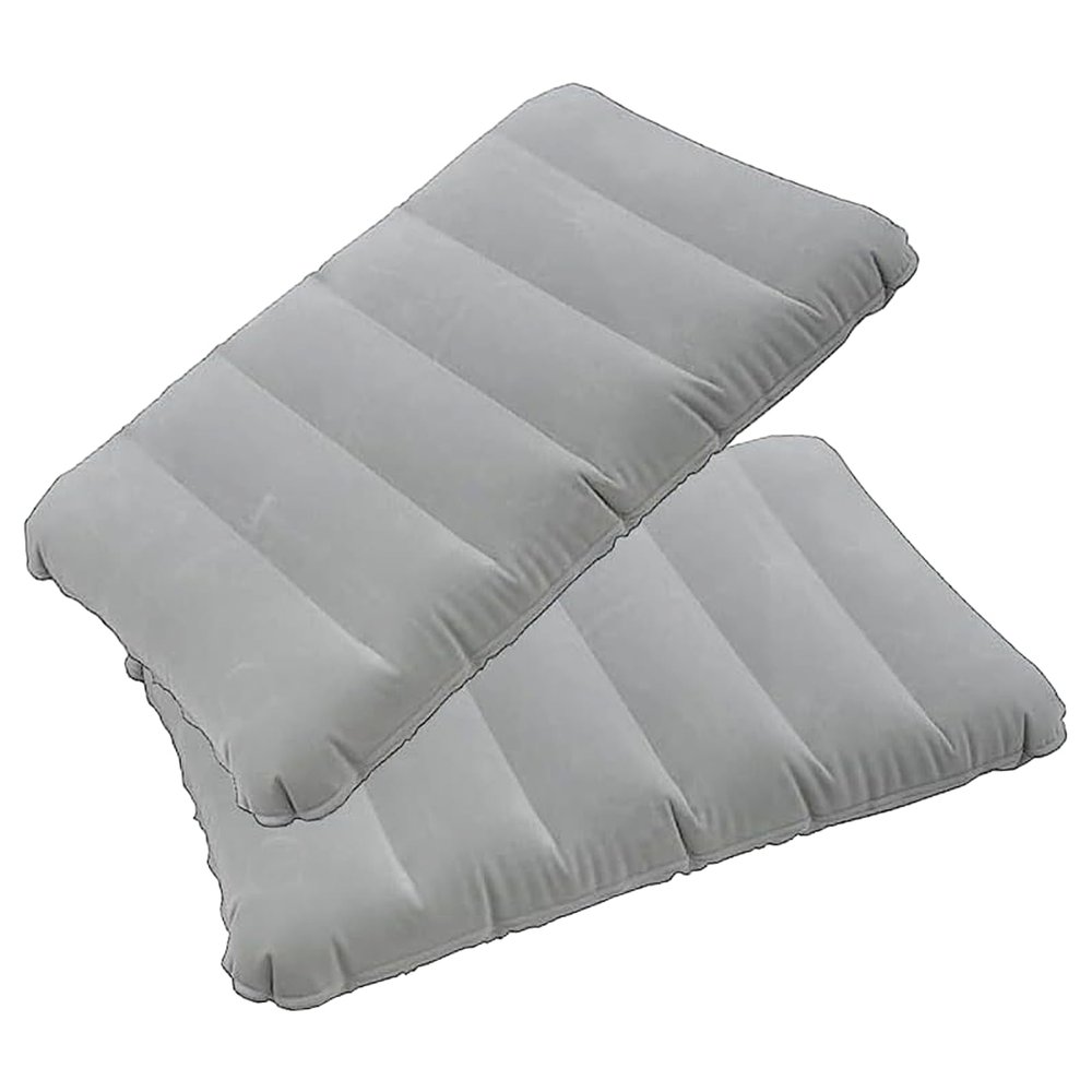 Dogxiong 2 Pack Ultralight Inflatable Camping Pillow Squared Flocked Fabric Air Pillow for Hiking,Traveling,Napping,Desk Rest,Beach Neck Lumbar Support