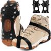 11 Spikes Crampons, Upgraded Version Stainless Steel Anti-Slip, Ice Cleats Grips for Hiking Shoes and Boots, Hiking Fishing Walking Mountaineering,Black,XX-Large view 1