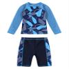 Yartina Kids Boys Two Piece Swimsuits Rash Guard Long Sleeve Shark Bathing Suit Swimwear Sets Sunsuit Navy 8-9 Years view 1