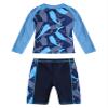 Yartina Kids Boys Two Piece Swimsuits Rash Guard Long Sleeve Shark Bathing Suit Swimwear Sets Sunsuit Navy 8-9 Years view 2