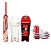 CW Trainer Red Blue Wooden Cricket kit for All Age Groups Kashmir Willow Cricket Bat Size 3-6 Cricket Glove Kit for Boys - Senior Men Full Size Left & Right Hand Kit (5 for 10-11 Yr, Left Red) view 1
