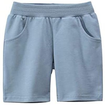 EISHOW Toddler Girls Boys 2 Pack Cotton Sport Jogger Shorts,Baby Kids Summer Shorts Casual Pull-On Soft Active Short Pants (Water Blue,12-24 Months,12 Months,24 Months)