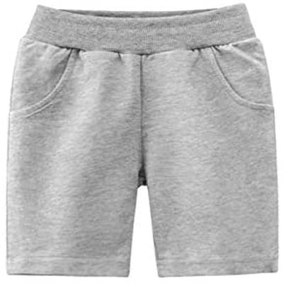 EISHOW Toddler Girls Boys 2 Pack Cotton Sport Jogger Shorts,Baby Kids Summer Shorts Casual Pull-On Soft Active Short Pants (Gray,12-24 Months,12 Months,24 Months)