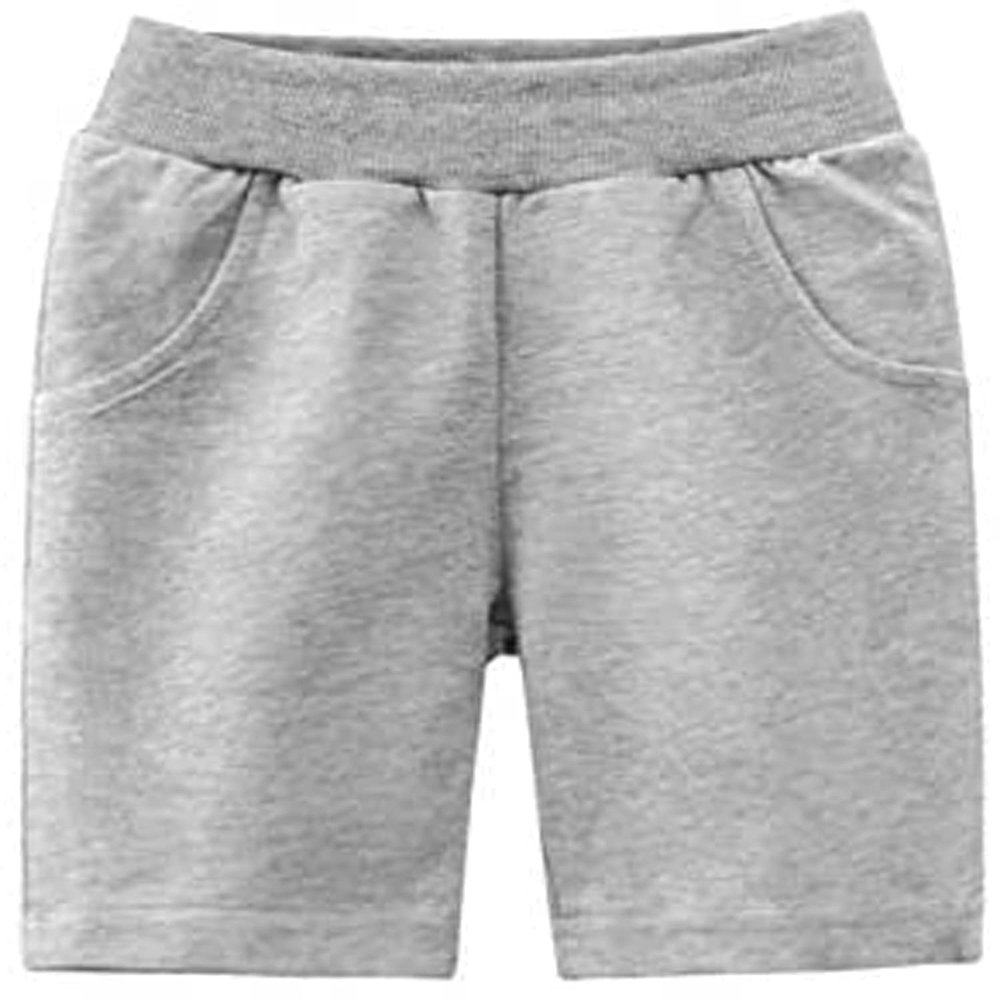 EISHOW Toddler Girls Boys 2 Pack Cotton Sport Jogger Shorts,Baby Kids Summer Shorts Casual Pull-On Soft Active Short Pants (Gray,2-3Y,2 Years,3 Years)