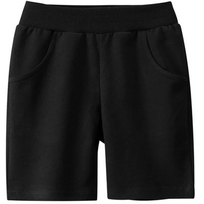 EISHOW Toddler Girls Boys 2 Pack Cotton Sport Jogger Shorts,Baby Kids Summer Shorts Casual Pull-On Soft Active Short Pants (Black,12-24 Months,12 Months,24 Months)
